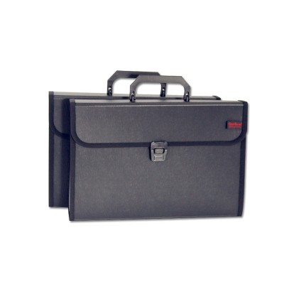 Black simple design stable handle tightly tie buckle file folder