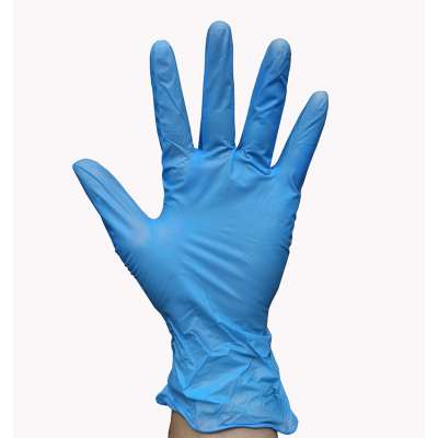 EN455 510K  blue disposable blend gloves examination powder free synthetic nitrile gloves