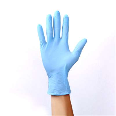 in stock  nitrile glovespowder free finger texured ambidextrous