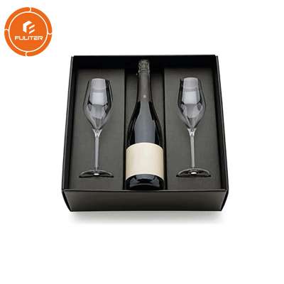 Luxury New Style Customized Engraved Logo and Text Wine and Glass Cardboard Packing Box