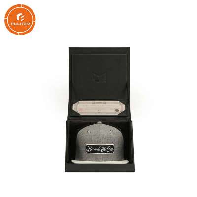 Luxury hat case black printed baseball cap packaging box made in china