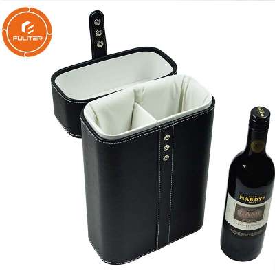 China Hot Selling Luxury Round PU Leather Tube Wine Gift Box