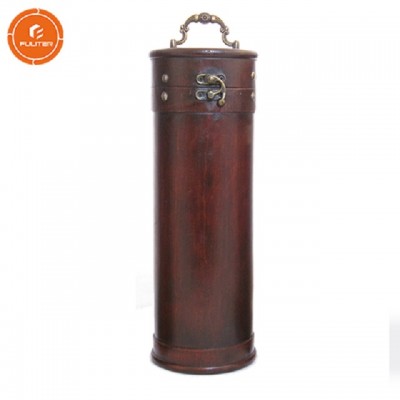 Wholesale Unfinished Cylinder Wooden Tube Wine Boxes for One Bottle