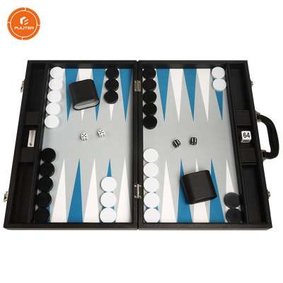 Luxury Custom Traveling Backgammon Set Leather Game Box