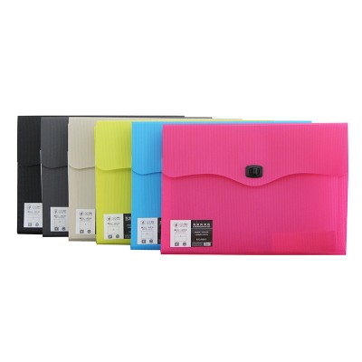 Four quad pp pockets textured wave corrugated colorful document bag